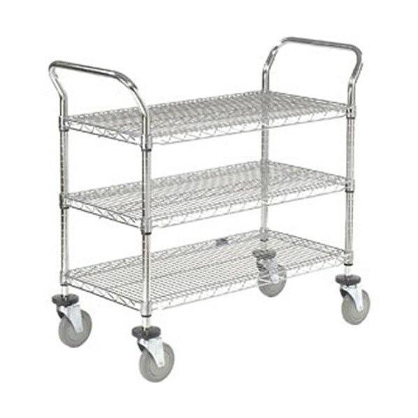 Nexel Wire Utility Cart, 3 Shelves, 800 Lb. Capacity, 36L x 18W x 38H 188724 - main